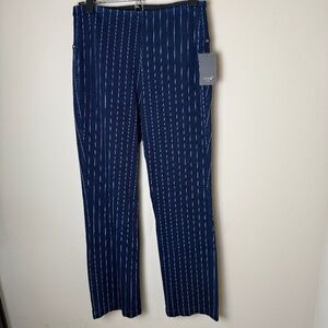 NWT Lysse Patterned Baby Bootcut Pants Womens Small Leggings Indigo Pinstripe